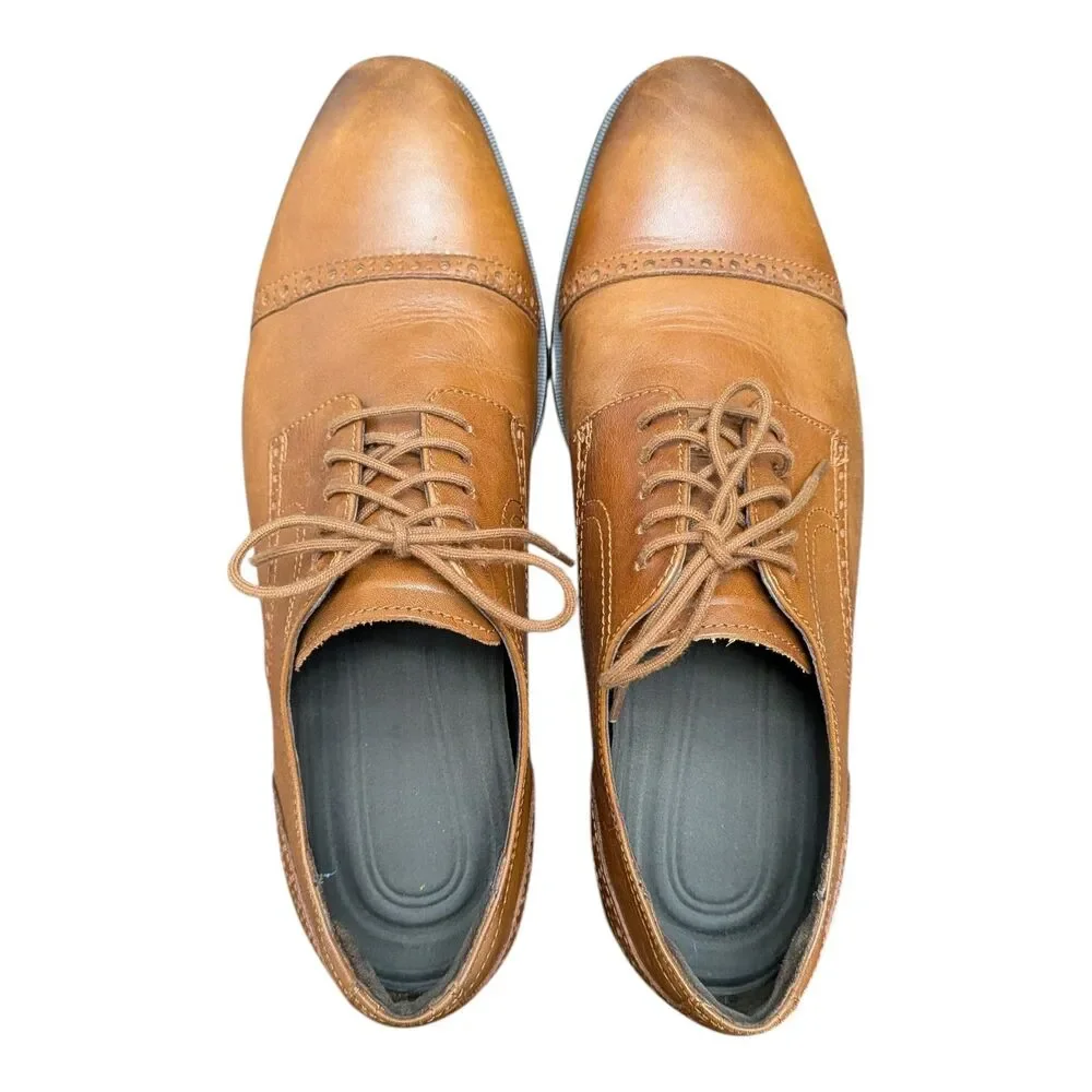 Cole Haan Men's Jefferson Grand Cap Toe Oxford Shoes Brown Leather Size 11 C2379